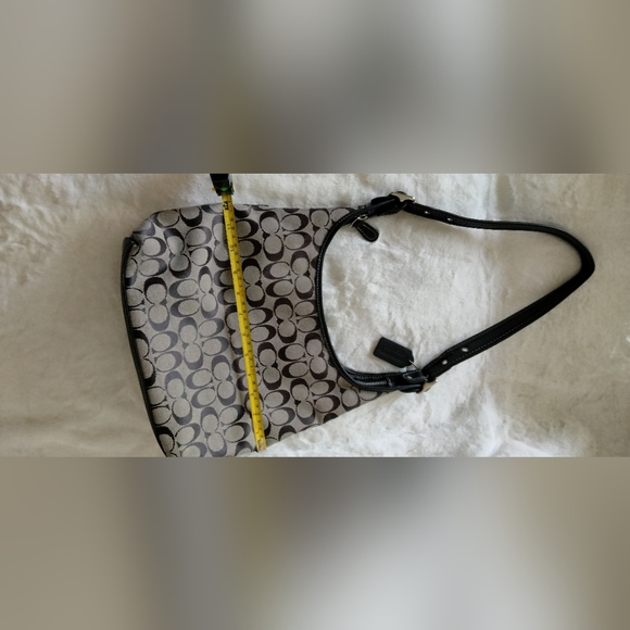 Coach Signature Patterned Black and Grey Handbag - Picture 11 of 12